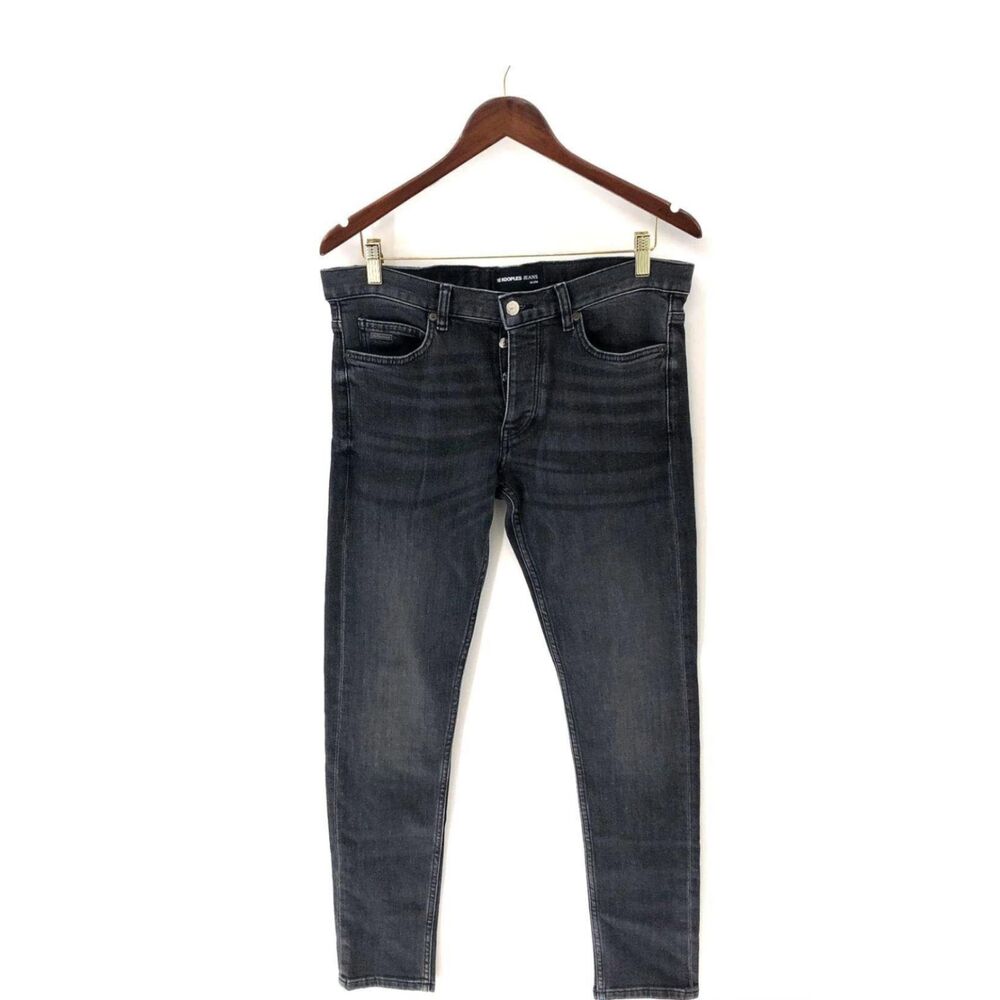 EUC The Kooples Men's Grey Jeans - Slim - Size 31 - Button Fly